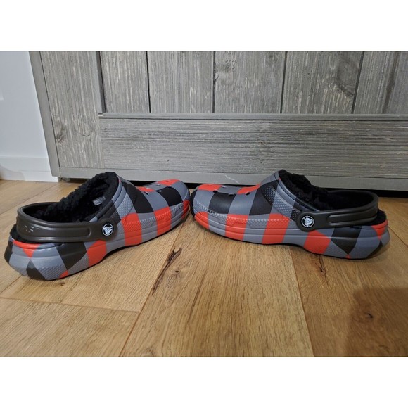 Crocs NewSOLD OUT Classic Lined Holiday Christmas Plaid Clogs Slippers Womens 7 - Picture 6 of 10